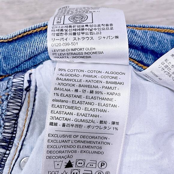 Levis Premium Wedgie Straight Fit Jeans Blue Light Wash High Rise Womemns 25 - Picture 7 of 9